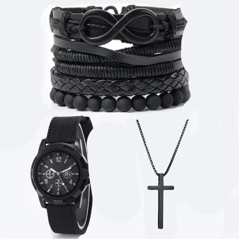 6 Piece Men's Leather Fashion Set