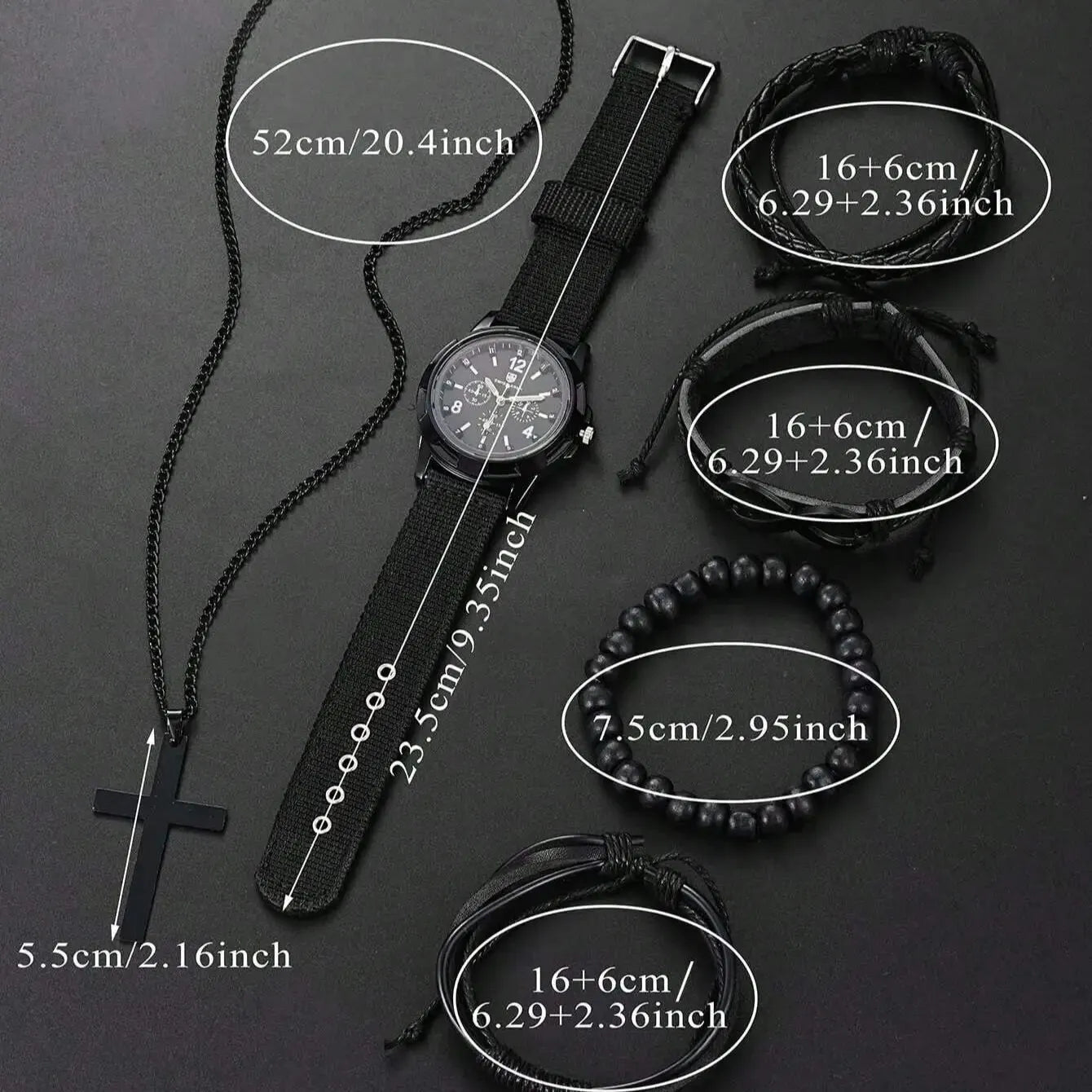 6 Piece Men's Leather Fashion Set