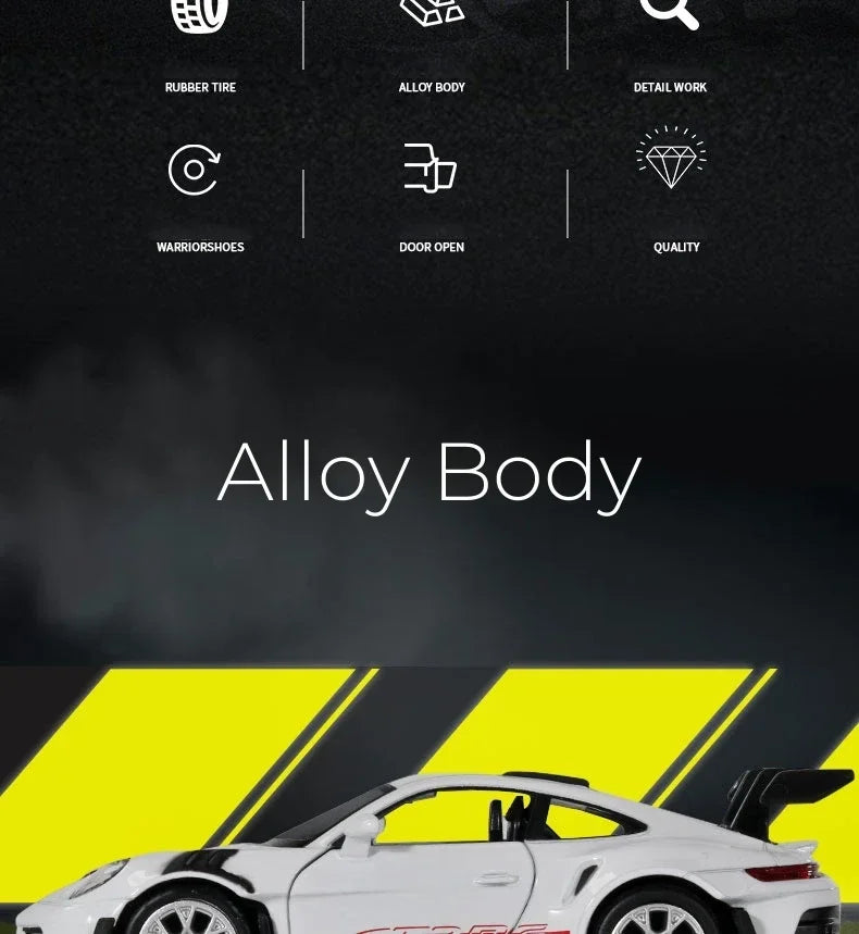 1:36 Porsche 911 GT3 RS Alloy Mini Car Model